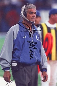Foto 4x6 firmada autografiada por Jim Mora SR. NFL Colts de fútbol americano - Imagen 1 de 1