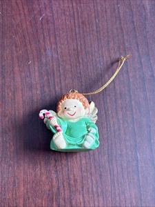Vintage Mini Cherub Engel mit Zuckerstange Weihnachtsschmuck - Bild 1 von 2