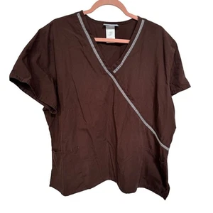 SB Scrubs 2XG XXL Dark Espresso Top Veterinary Medical Dental Polyester Cotton - Picture 1 of 5