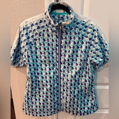 Camisa cortavientos Sunice Sport de nailon manga corta con cremallera. Talla L. Foto 1 de 4