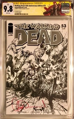 Walking Dead #53 15th Anniversary Gi Variant C SS CGC 9.8 Sketch Signed Adlard - Image 1 of 2