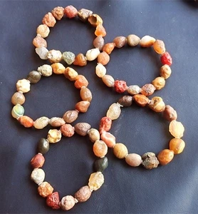 5 pulseras de ágata antiguas naturales de alta calidad del Tíbet A1 - Imagen 1 de 12