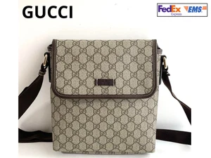 GUCCI Vintage Horsebit GG Canvas Leather 2WAY Shoulder Bag Brown Italy Rare - Picture 1 of 11