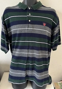Vintage Polo Ralph Lauren Poloshirt Herren grün blau grau weiß gestreift Golf Rugby XL - Bild 1 von 9
