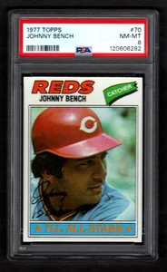 1977 Topps Baseball Johnny Bench #70 PSA 8 (Centered) - Bild 1 von 2