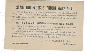 1895 UX12 Postal Card, Advertising, FA Walker Kitchen Ware, Refrigerators - Picture 1 of 2