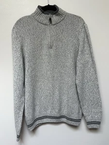 Daniel Blasi Herren Viertelreißverschluss Zopfmuster Wollmischung Pullover Large adrett Italien - Bild 1 von 9
