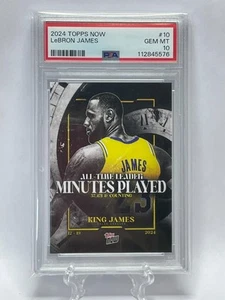 2024 Topps Now LeBron James Card #10 All-time Leader Minutes Played PSA 10 - Bild 1 von 3