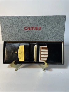 Vintage NOS Cameo Wallet Kangaroo Leather Springfield Ohio Black Men's Bifold - Picture 1 of 15