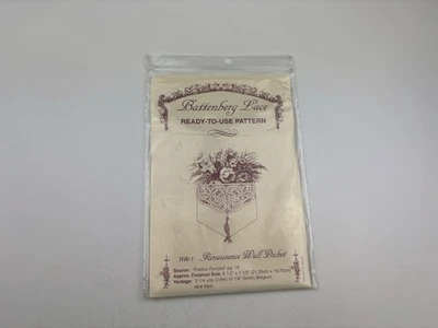 Battenburg Lace Ready To Use Pattern Renaissance Wall Pocket 9R - Image 1 of 4