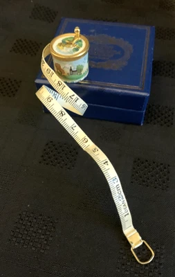 Bilston and Battersea Enamel Countryside Scene Tape Measure Discontinued - Image 1 of 4