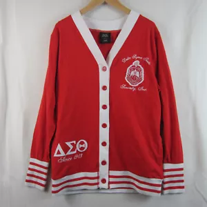 delta sigma theta sorority women's red cardigan big boy headgear large - Picture 1 of 6
