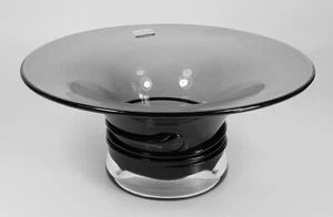 Bellissimo abito nero cristallo Dartington grande centrotavola ciotola 10" pollici - Foto 1 di 4