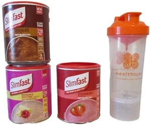SLIMFAST KIT - Schokolade, Himbeere/weiße Schokolade, Erdbeere & Shaker - Bild 1 von 1