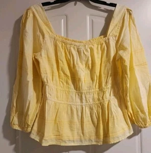 Women's Free Assembly Top Blous, yellow. Size S - Picture 1 of 8