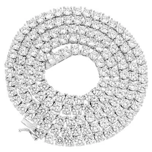 Unisex 4mm 1 Row Real 925 Sterling Silver Tennis Chain ANTI TARNISH 24 inches - Picture 1 of 3