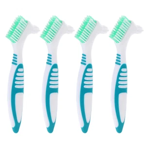 4 Pcs Hard Denture Brush Double Sided Toothbrush Multi- Layered Bristles Fake Te - Picture 1 of 9