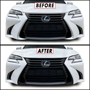 Chrome Delete Blackout Overlay for 2016-20 Lexus GS Front Bumper Grill Trim - Picture 1 of 5