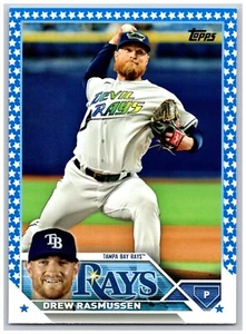 #449 Drew Rasmussen Tampa Bay Rays 2023 Topps Rare Blue Star Parallel PR : 299 - Picture 1 of 2