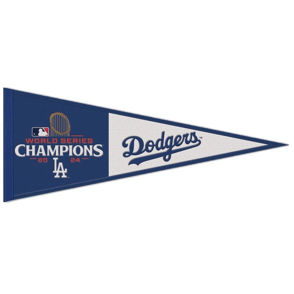 LOS ANGELES DODGERS 2024 WORLD SERIES CHAMPIONS WOOL PENNANT 13"x32" WINCRAFT 👀 - Image 1 of 1