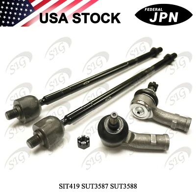 For 2000 - 2006 Ford Focus Front Inner & Outer Steering Tie Rod Ends 4PC Kit - Image 1 of 4