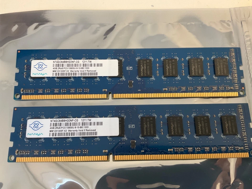 Nanya 8GB (2x4GB) DDR3 1600MHz PC3-12800U Desktop Ram | NT4GC64B8HG0NF - Image 1 of 1