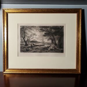 Antique Framed Engraving Herne's Oak Windsor Forest by J. Linnell T. A. Prior