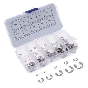 120 Pcs/Box 304 En Acier Inoxydable E-Clip Retenant Circlip Assortiment Kit M1.. - Picture 1 of 11