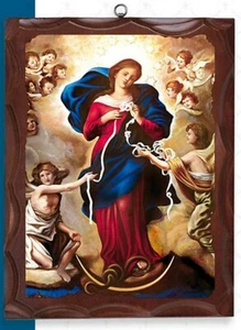 GEMÄLDE MADONNA MARIA LÖST KNOTEN IKONE AUF HOLZLEINWAND 40 X 30 CM - Bild 1 von 1