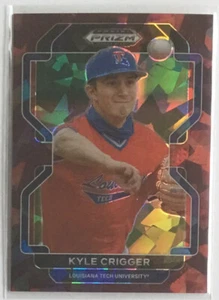 2022 Panini Prizm Draft Picks Kyle Crigger Cracked Ice Prizm Card #'d 19/23 - Picture 1 of 2