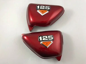 Side Cover Red Pair , Left & Right & Emblem Honda CB125S CD125S CB125 1976-82 - Picture 1 of 11
