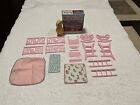 Vintage Dolly & Her Own Nursery Pink Snap Together Furniture w/Doll Original Box