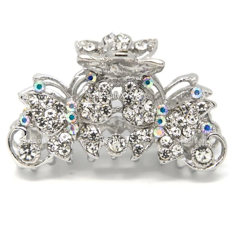 Шикарный металлический волос коготь челюсти стразы кристалл бабочка зажим волосы аксессуары  - Изображение 1 из 1