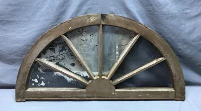 Antiguo marco de ventana arqueado Sunburst 19x36 envejecido 6 liviano de colección antiguo 1412-24B Foto 1 de 4