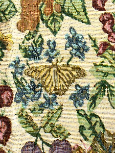 Tapestry Fabric Material W 60" x L 97" Piece Butterflies Fruit Victorian - Picture 1 of 8