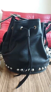 Barry Kieselstein-Cord Black Leather Drawstring Shoulder Bag - Picture 1 of 10
