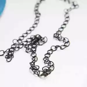 6 Feet Matte Black Brass Extension Chains-Waved Oval 5x4mm (421C09) (160SB4) - Picture 1 of 2