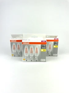 Vela de Filamento OSRAM E14 4W 470lm 2.700K Base LED Transparente Clásica B 40 Blanco Cálido - Imagen 1 de 8