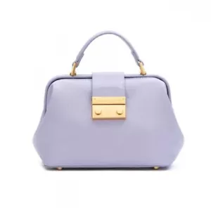 Brandon Blackwood Elizabeth Doctor Bag Purse Soft Purple Brass Hardware - Picture 1 of 6