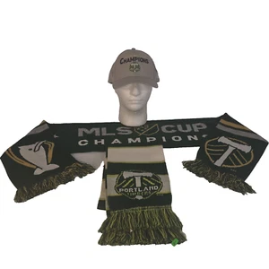 (3)-Lot - Portland Timbers 2015 MLS Cup Champions Scarf w/New Adidas Hat -Scarf - Picture 1 of 20