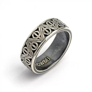 Official Harry Potter Sterling Silver Deathly Hallows Ring - 5 Sizes - Picture 1 of 4