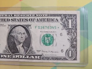 Star Note One Dollar Bill Atlanta Georgia F Block Serie 2017 - Bild 1 von 3
