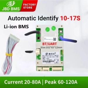 JBD 10S-17S 20A-80A Li-ion Smart BMS Same Port w/ Balance 36V-60V Bluetooth Kits - Foto 1 di 30