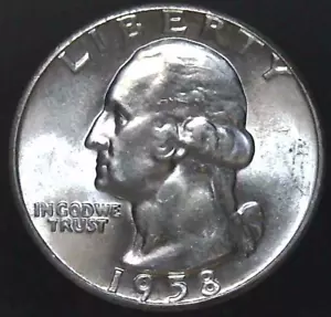 1958-P 25C Washington Quarter BU 90% Silver 24hhu0408 - Picture 1 of 2
