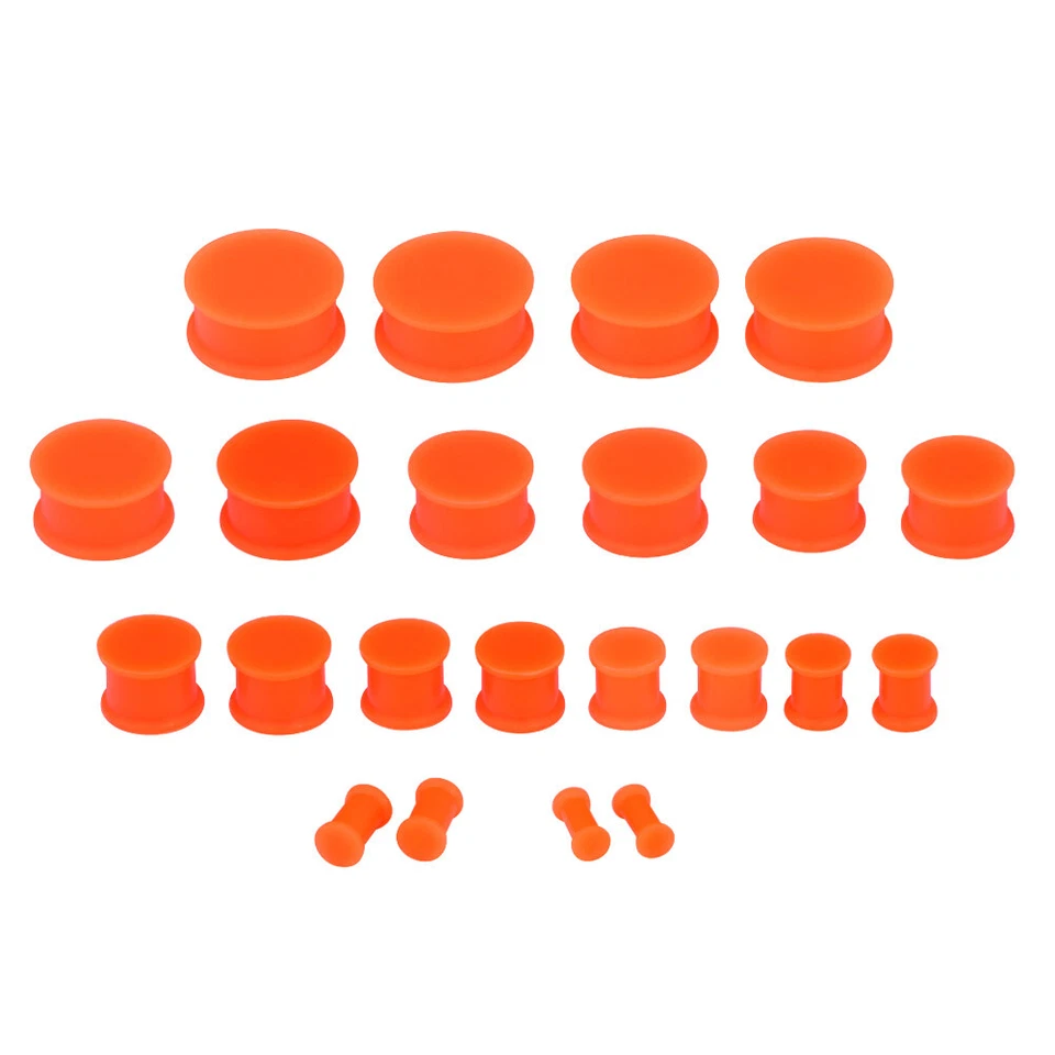 Kit de estiramiento de tapón medidor de oreja de silicona de 16-26 piezas juego de túnel de carne de silla de montar de 8 g a 1" Foto 1 de 4