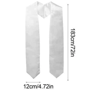 70 In Graduation Stole Sash Satin Plain Honor Stole Bachelor Gown Scarf Unisex  - Picture 1 of 29