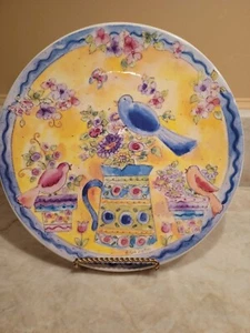 Bird Ceramic Plate Hand Painted Artist Signed Sue Zipkin 2000 birds - Picture 1 of 7