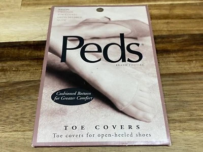 ✅Marca PEDS ✅Cubiertas para dedos ✅Nylon ✅Vintage ✅Nuevo stock antiguo ✅Zapato de tacón abierto ✅1 par Foto 1 de 4