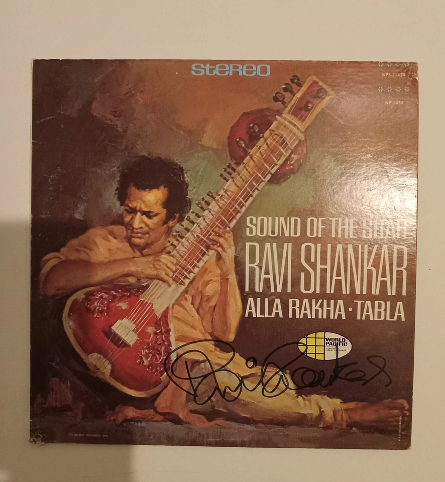  SALE-Ravi Shankar - Sound of the Sitar  Hand Singed LP By RAVI SHANKAR,W/Photo  - Image 1 of 4