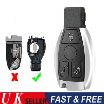 3 Button NEW Car Remote Key Fob Case Blade For Mercedes Benz BGA A B C E S Class - Image 1 of 4